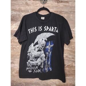 B&C Collection This Is Sparta Graphic Short Sleeve Tee Black Size L